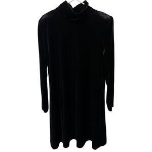 K.C. Spencer Vintage Black Velvet High Neck Dress Plus Size 14 Whimsygoth Chic